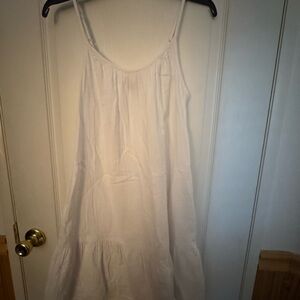 Universal Thread White Sleeveless Tiered Cotton Dress